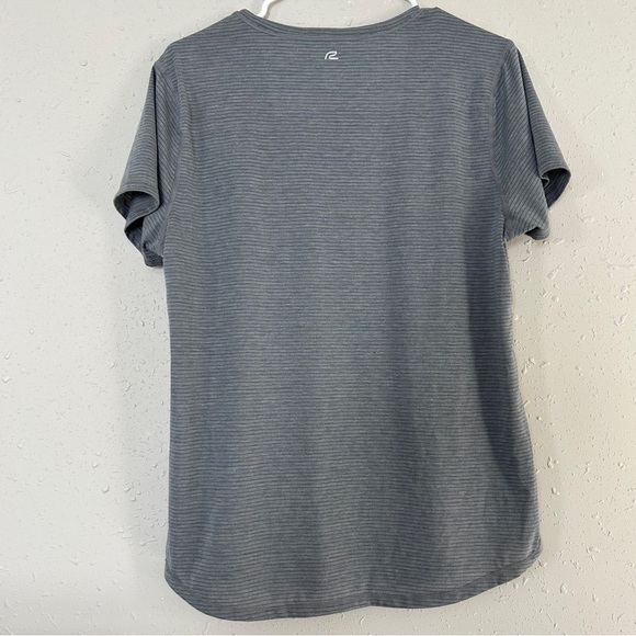🦋 Road Runner Grey Striped Lightweight Short Sleeve Tee Activewear Workout - Picture 4 of 6